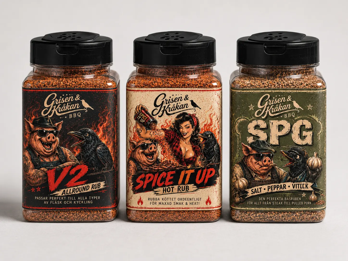 Grisen & Kråkans rubbburkar V2, Spice It Up och SPG